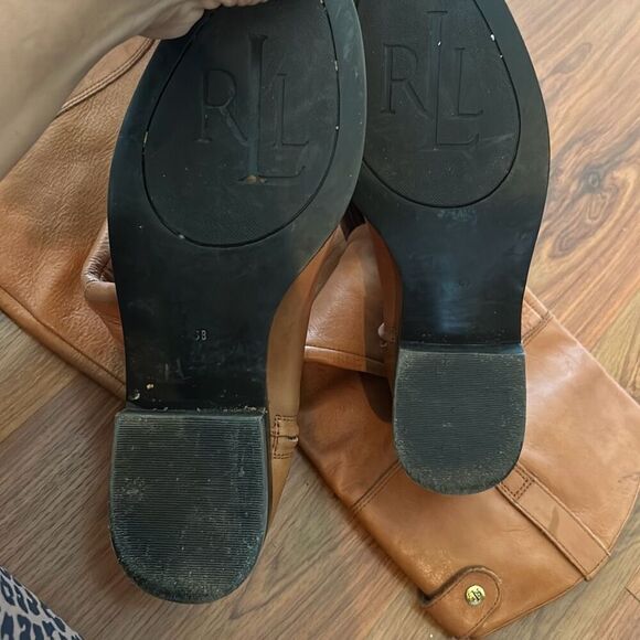 Ralph Lauren Tan Brown Jenessa Leather boots size 6 riding boots - Picture 9 of 10